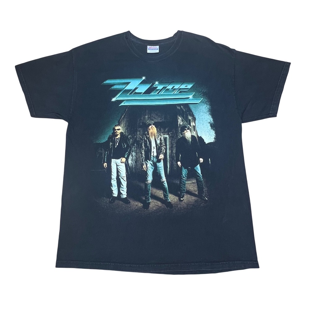 ZZ Top‎ Concert TShirt Mens XL 1-2000 Y2K Haynes Heavyweight Black